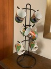 ANDREA BY SADEK SMALL 6 CUP SET WITH  BLACK METAL CUP RACK