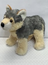 Aurora Plush Husky Animal Tan and Gray Medium Size 10" Stuffed Animal Realistic