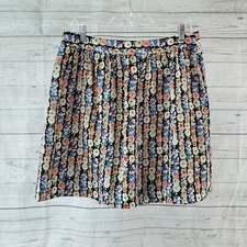 J Crew Mercantile Womens Skirt Sz 8 Pink Blue Floral Zips