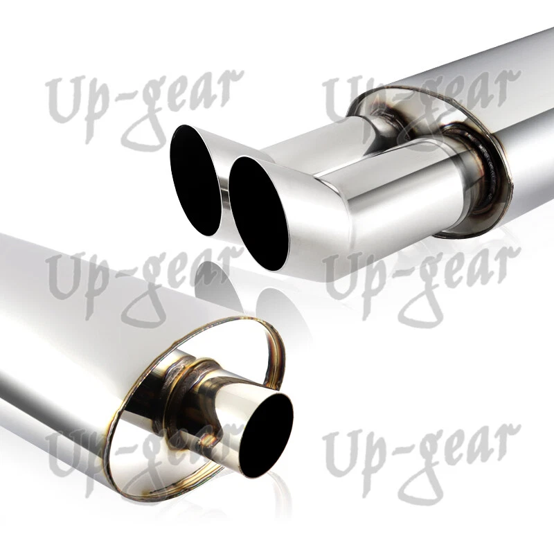 Silenciador de escape universal de acero inoxidable con punta estilo DTM de 3" entrada de 2,5" Foto 3 de 4