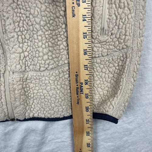 Patagonia Jacket Girls Medium Retro-X Fleece Deep Pile Full Zip Natural 65621 - Picture 9 of 11