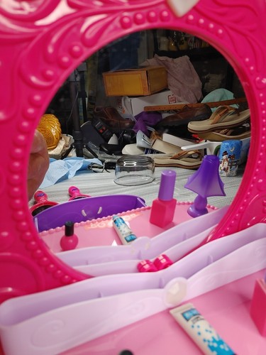 Fashion Vanity Mirror - For Pretend Makeup for Little Girls. Works Perfect. GUC - Picture 8 of 12
