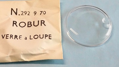 VERRE MONTRE ROND 29.2 mm A LOUPE FRETTE ÉTANCHE BAGUE CHROMÉE