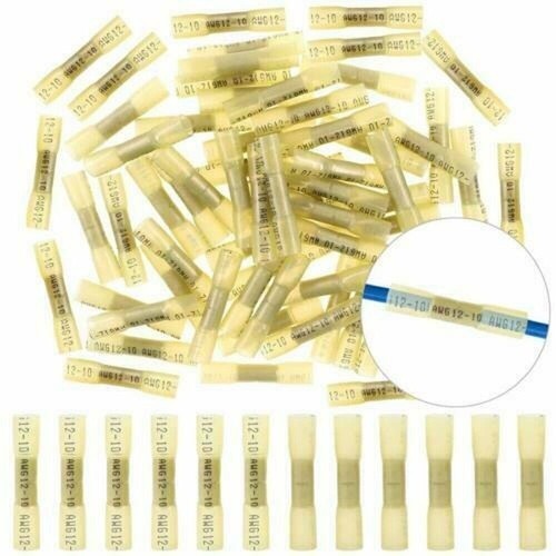 22-10AWG Heat Shrink Butt Wire Splice Connectors Seal Crimp Terminal 500/100pcs - Picture 15 of 15