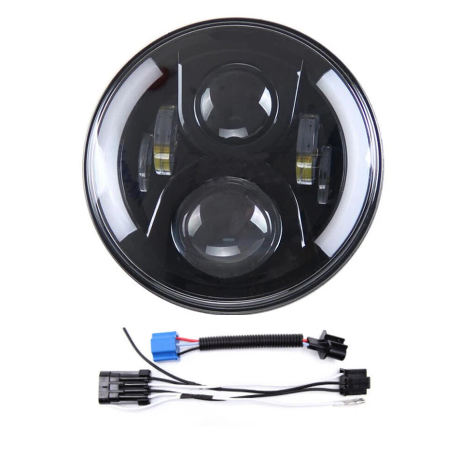 7" Inch Motorcycle LED Headlight Turn Signals for Harley Touring Sportster - Image 2 of 4