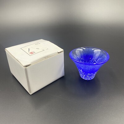 Japanese Art Glass SAKE Cup  Fiji Yama'' Mt.Fuji Handmade Blown glass Japan