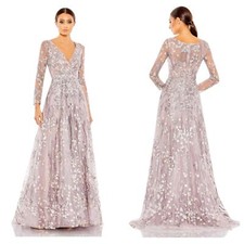 Mac Duggal 20402 Wrap-Around Decollete Neckline A-Line Dress Lilac Size 10 NWT