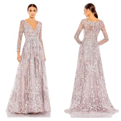 Mac Duggal 20402 Wrap-Around Decollete Neckline A-Line Dress Lilac Size 10 NWT