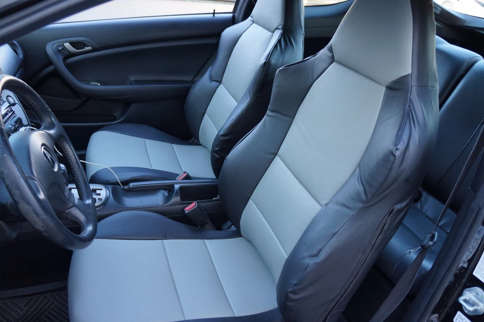 PARA ACURA RSX 2002-2006 IGGEE S. CUERO AJUSTE PERSONALIZADO 2 FUNDAS ASIENTO DELANTERO 13 COLORES Foto 4 de 4
