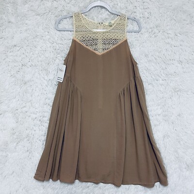 NWT Kori America Dress Womens Small Brown Fairycore Festival Boho 