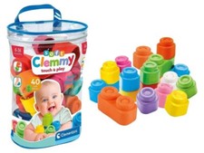 CLEMENTONI BABY CLEMMY SACCA COSTRUZIONI MORBIDE SOFT BLOKS SET 40 PEZZI