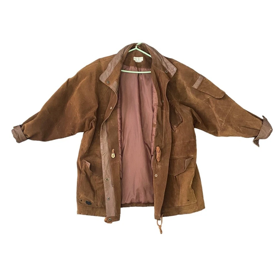 Chaqueta de cuero de gamuza vintage Lew Magram grande Foto 2 de 4