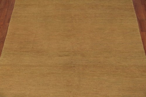 Trendy Gabbeh Solid Design Gold Wool Modern Area Rug Bedroom Rug 5x6 ft - Picture 4 of 18