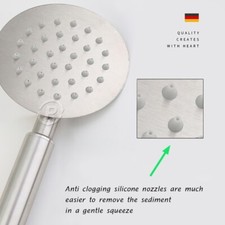 High Pressure Handheld Shower Head Stainless Steel ALL METAL 4" Round Handshower