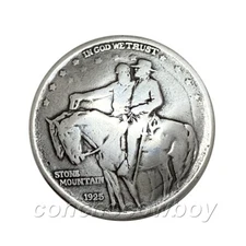 WESTERN TACK STONE MOUNTAIN JACKSON LEE REPRODUCTION COIN CONCHO screw back