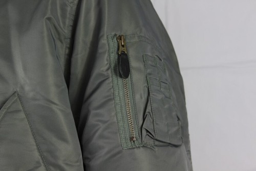Highlander MA1 Military Style Bomber Jacket Padded Olive Green - Picture 2 of 5