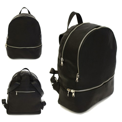 Zaino Donna Vera Pelle Nero Acciaio Zainetto Borsa Viaggio Scuola VIETRI  LEATHER | eBay