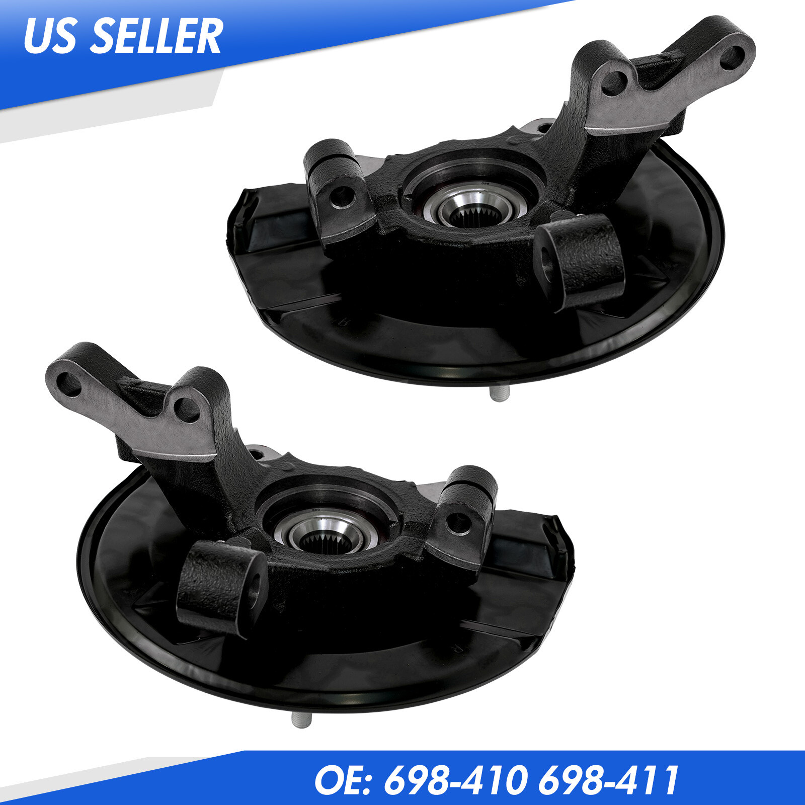 Front Pair Steering Knuckle+Wheel Hub Bearing for 2007-2017 Jeep Patriot Compass