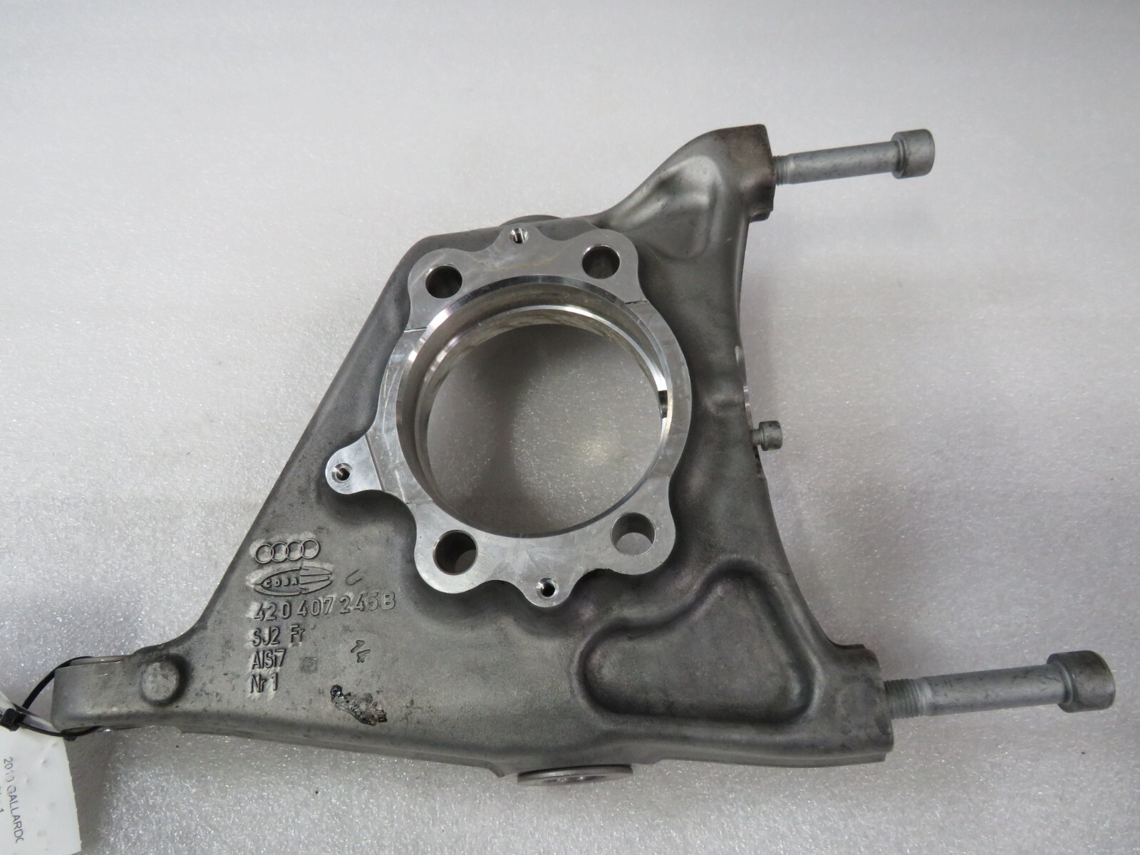 Lamborghini Gallardo, LP550, 560 LH, Front Spindle Knuckle, Used, P/N 420407245B