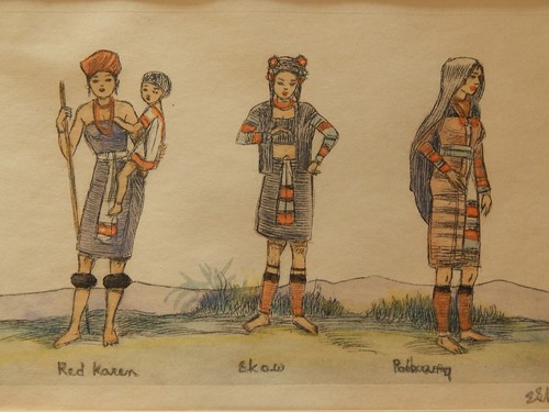 BURMA / MYANMAR Litho aquarelliert Frauen in landestyp. Kleidung handsigniert - Picture 5 of 8