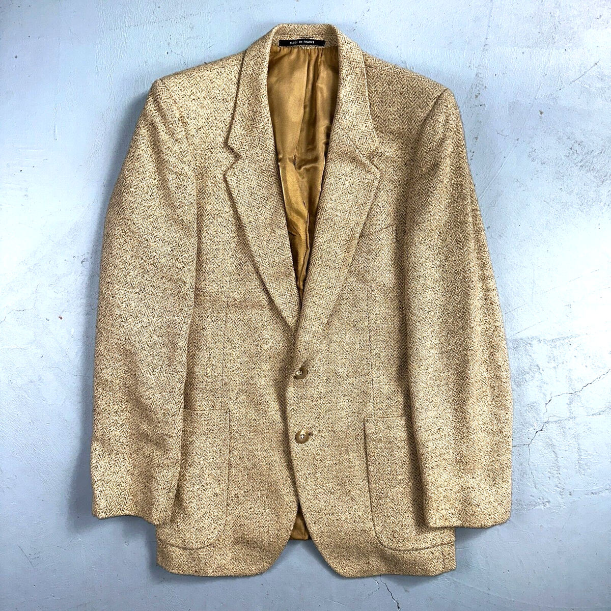 YSL Yves Saint Laurent Vintage Beige Tweed Jacket 38 Blazer Coat