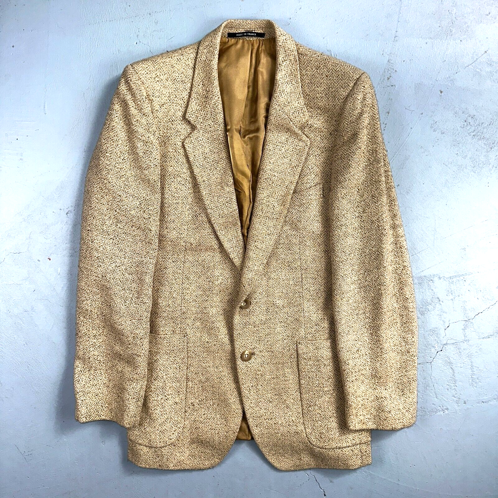 Giacca YSL Yves Saint Laurent vintage beige tweed 38 blazer cappotto Francia tuta anni 80