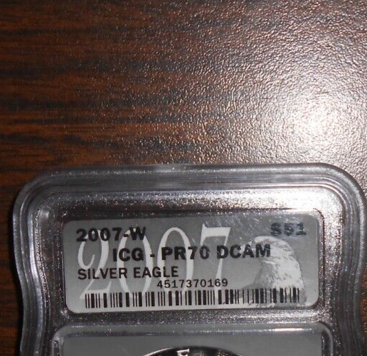 2007-W AMERICAN SILVER EAGLE ICG PR70 DCAM | eBay