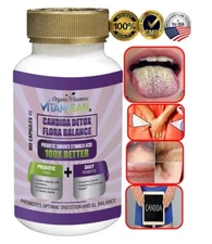 Candida Detox Cleanse Complex with Probiotics Digestive Enzymes Oregano Leaf 100