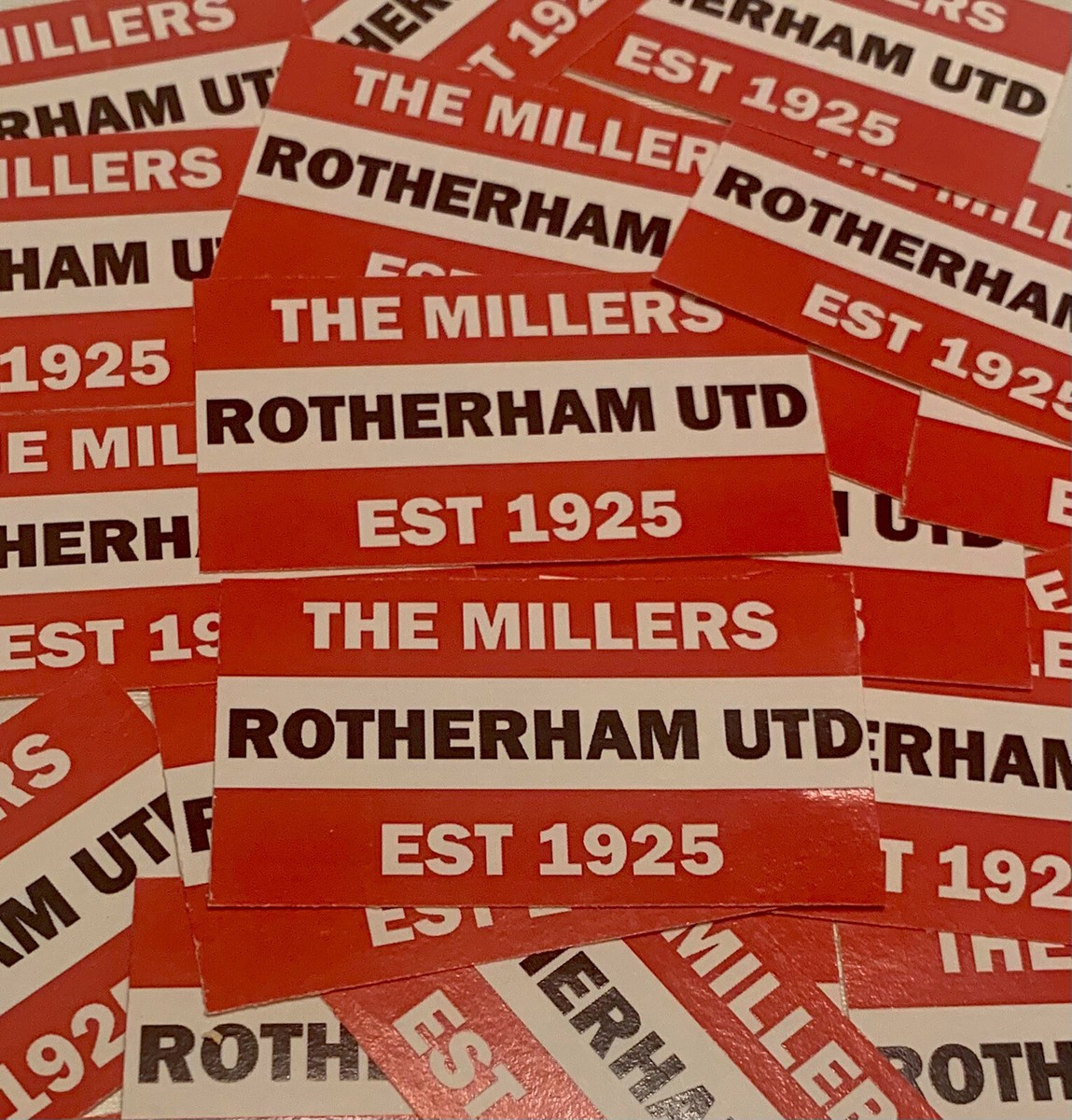 25 x Rotherham United Utd FC Stickers Flag Poster Print Shirt