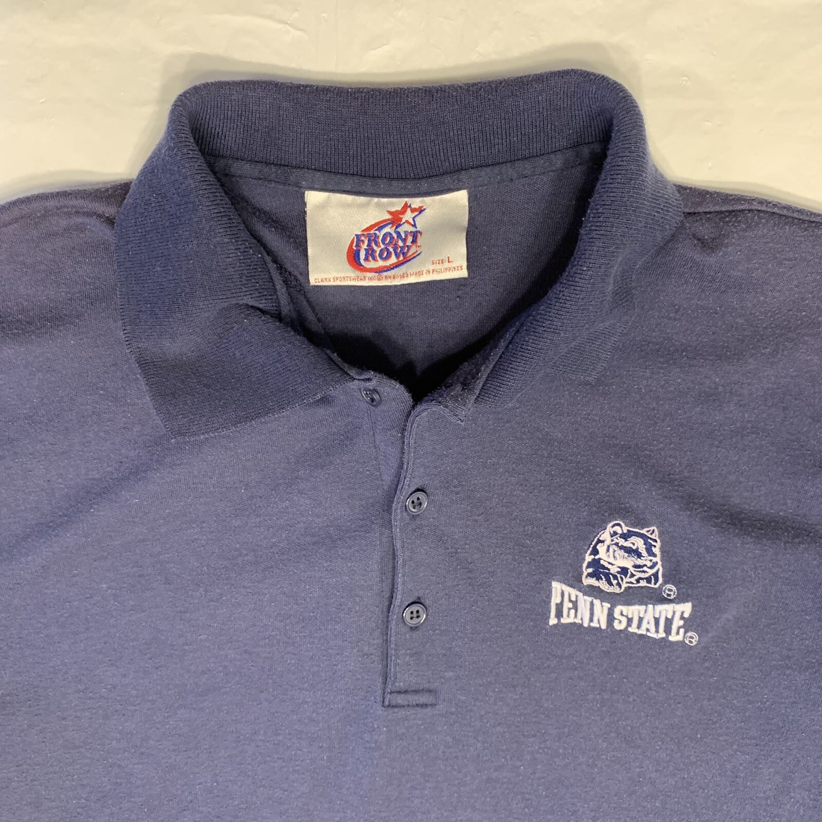 Polo Shirt vintage anni '80 fila anteriore Penn State Nittany Lions da uomo grande morbida
