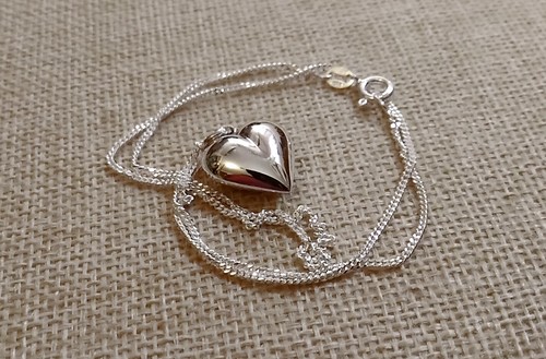 925 ECHT SILBER *** Herzkette Herz Anhänger 15 mm + Kette - Picture 9 of 12