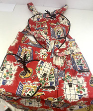 GENUINE RARE VINTAGE 1950's RARE RED PINNY APRON KITCHEN HEART CROSS BODY BD59
