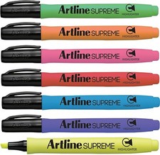 Artline Supreme Highlighter Pens 1 - 4mm Width 7 Pack