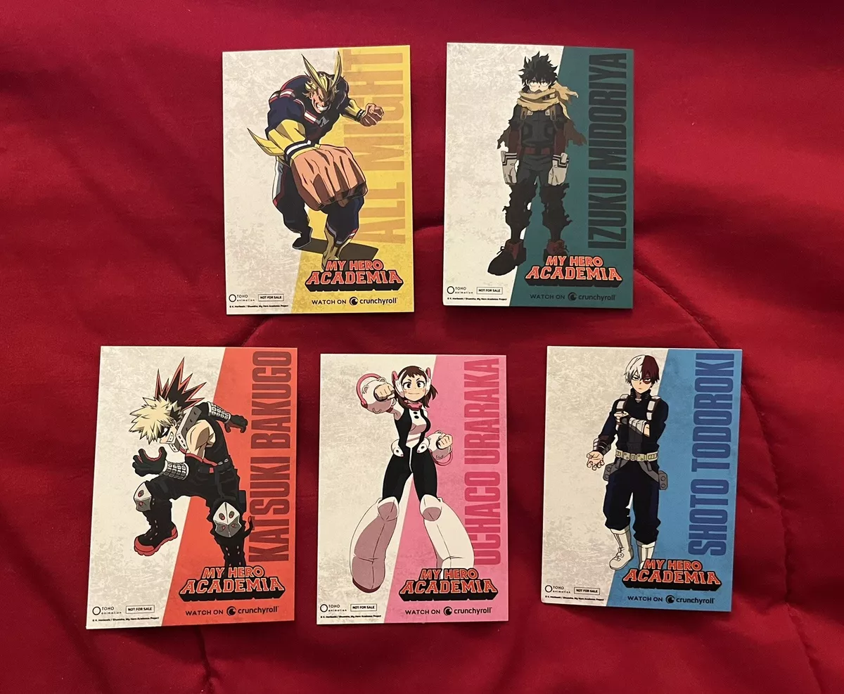 My Hero Academia Promo Cards Set Of 5 Crunchyroll Anime Manga SDCC 2023