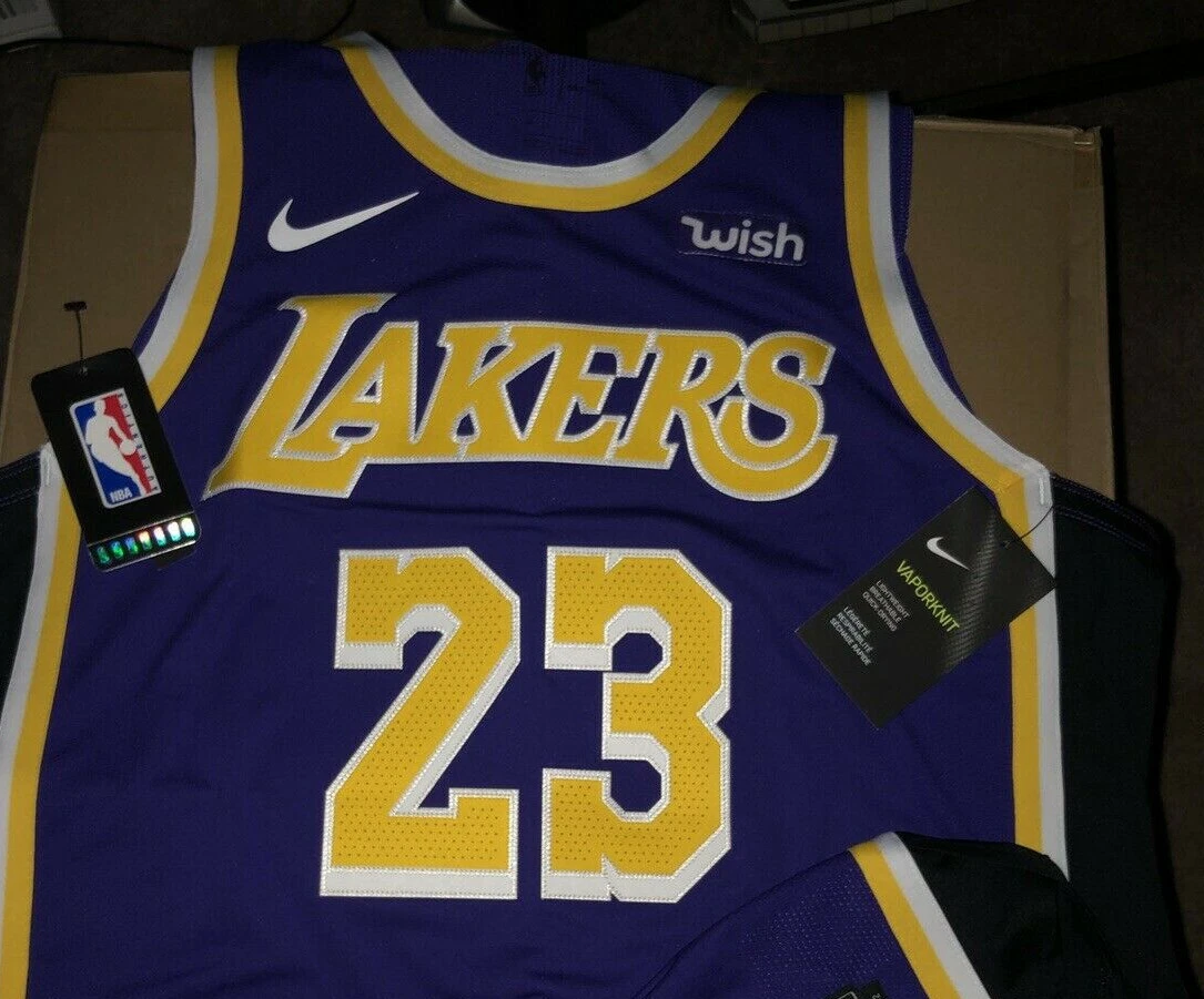 LeBron James Blue Los Angeles Lakers Jersey NEW w/ WISH SPONSER PATCH Size  52 XL