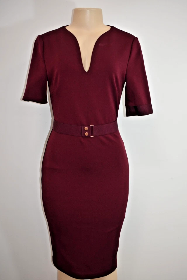 Ted Baker темно-красный коктейльное платье размер 1 / маленький на продажу nt - Изображение 4 из 4