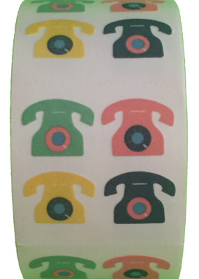 400 Telephone Stickers in roll of 100 modules 2''x2'', each sticker 1.00'', RFZ6401