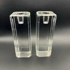 Kosta Boda Designer-Anna Ehrner  TWO 6” Tall Candle Holders 68307 Signed