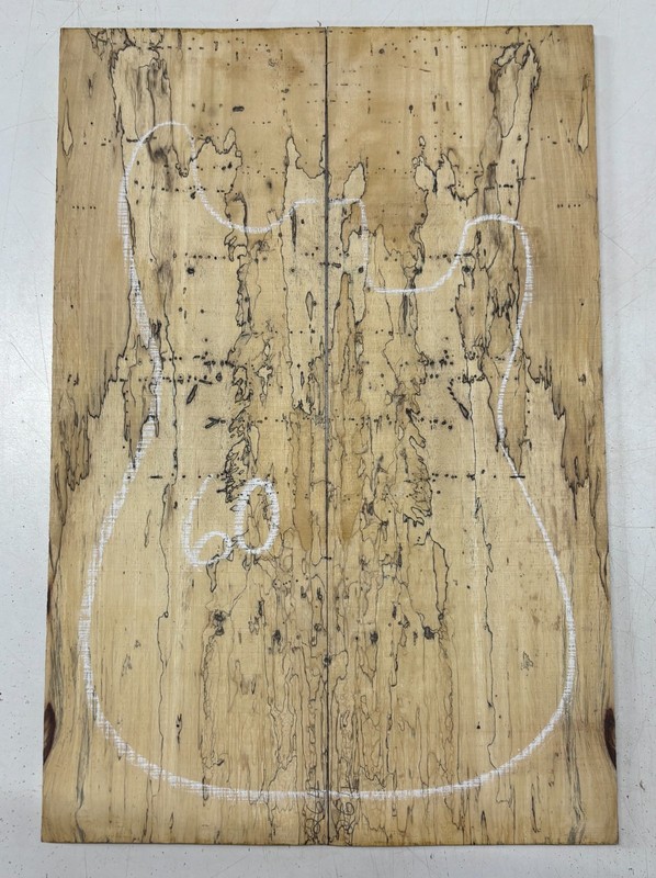 Spalted Tamarind Guitar Drop Top 22" x 7-3/8" x 3/8"Luthier Tonewood Supplies#60