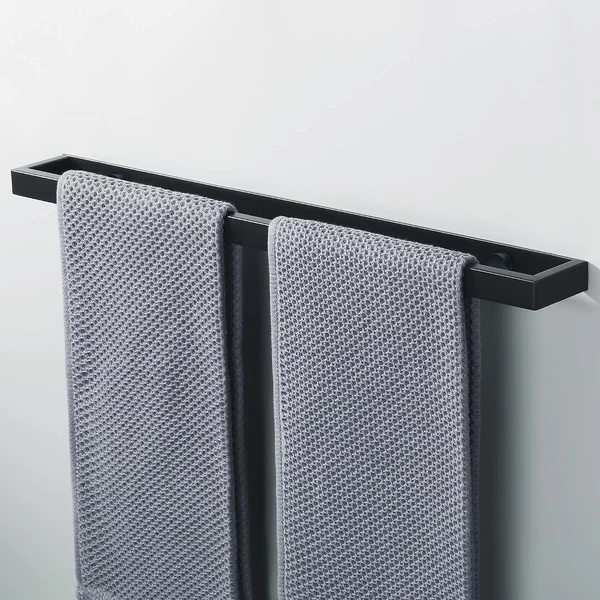 Handtuchhalter Schwarz Handtuchstange GäStehandtuchhalter Wandmontage Edelstahl-image