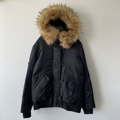 S13 New York Alps Parka Duck Down Feather Faux Fur Hooded Puffer Bomber Jacket