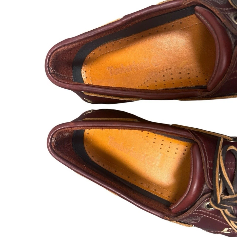 Timberland Clásico 2 Ojos Bote Zapato Para Hombre Talla 10 M Raíz Cerveza Cuero Mocasín 25077 Foto 2 de 4