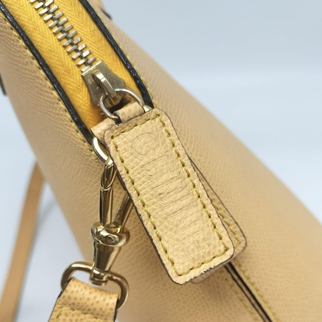 CELINE 2Way Handbag Shoulder Yellow Leather Women Tote Preowned From JAPAN Auth — image 18