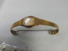 Seiko Watch Women 17mm Gold Dial Gold Tone Hexagon 2P21-5A29 New Battery