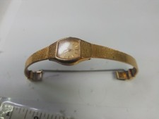 Seiko Watch Women 17mm Gold Dial Gold Tone Hexagon 2P21-5A29 New Battery