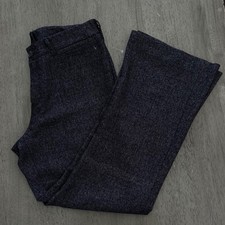 Vintage Bespoke Charcoal Heather Wool Blend Tailored Trousers Gray Pants