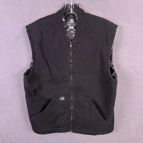 Lurking Class Vest Mens Large Black Yin Yang Skull Workwear Canvas Sketchy Tank - product listing photo