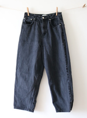Kotn Unisex Denim Pants 29x28 Black barrel leg Relaxed Streetwear Jeans