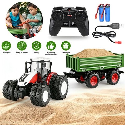 RC-Traktor Ferngesteuerter Traktor Spielzeug, 2.4GHz RC Traktor für Kinder 3+Jah