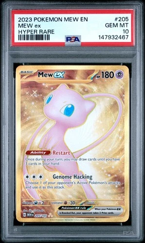 2023 POKEMON MEW EN-151 HYPER RARE #205 MEW EX PSA 10
